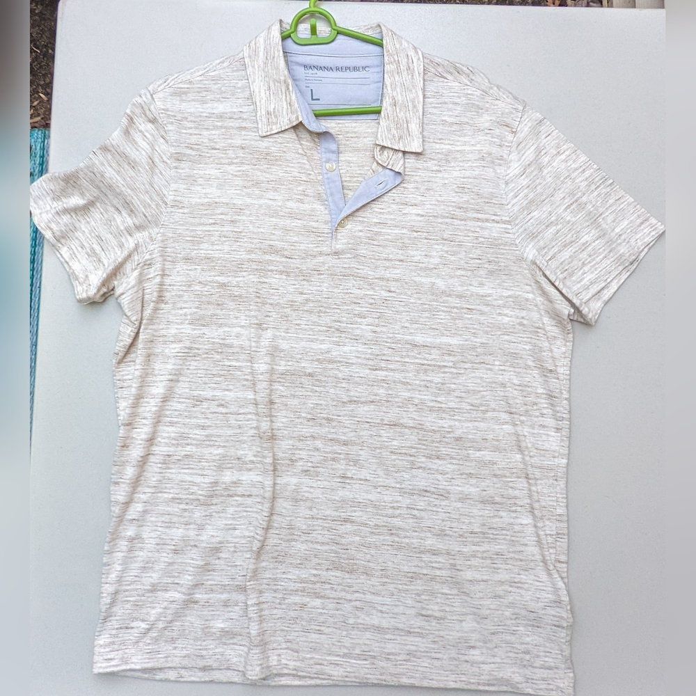Banana Republic oatmeal polo. L